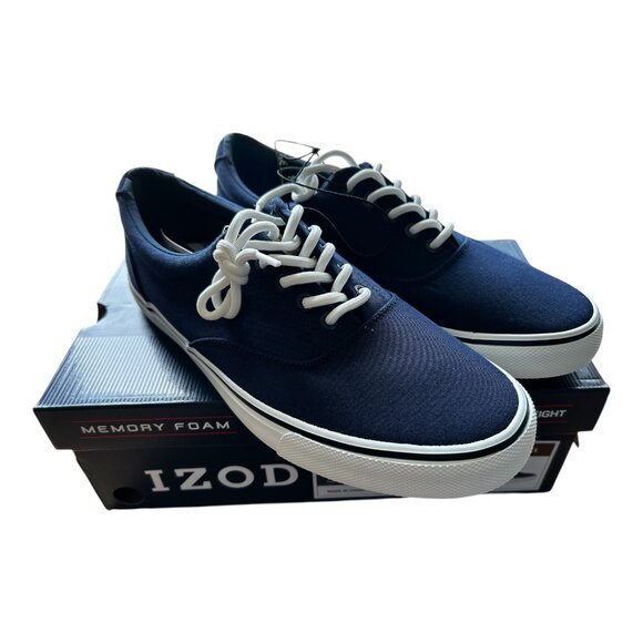 Izod Rangley Men's Lace Up Casual Canvas shoe Memory Foam Navy size 11 - Picture 6 of 10